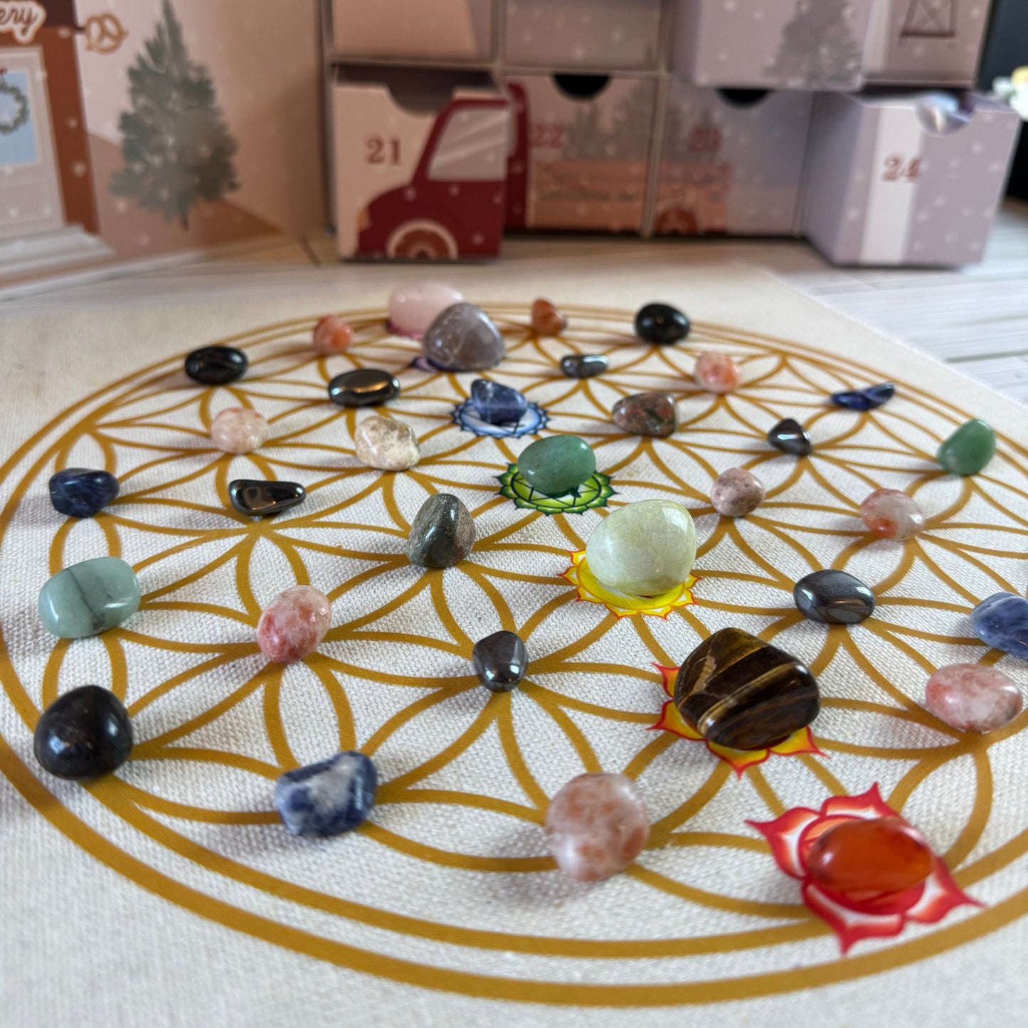 Christmas Crystal Grid Advent Calendar with Surprises