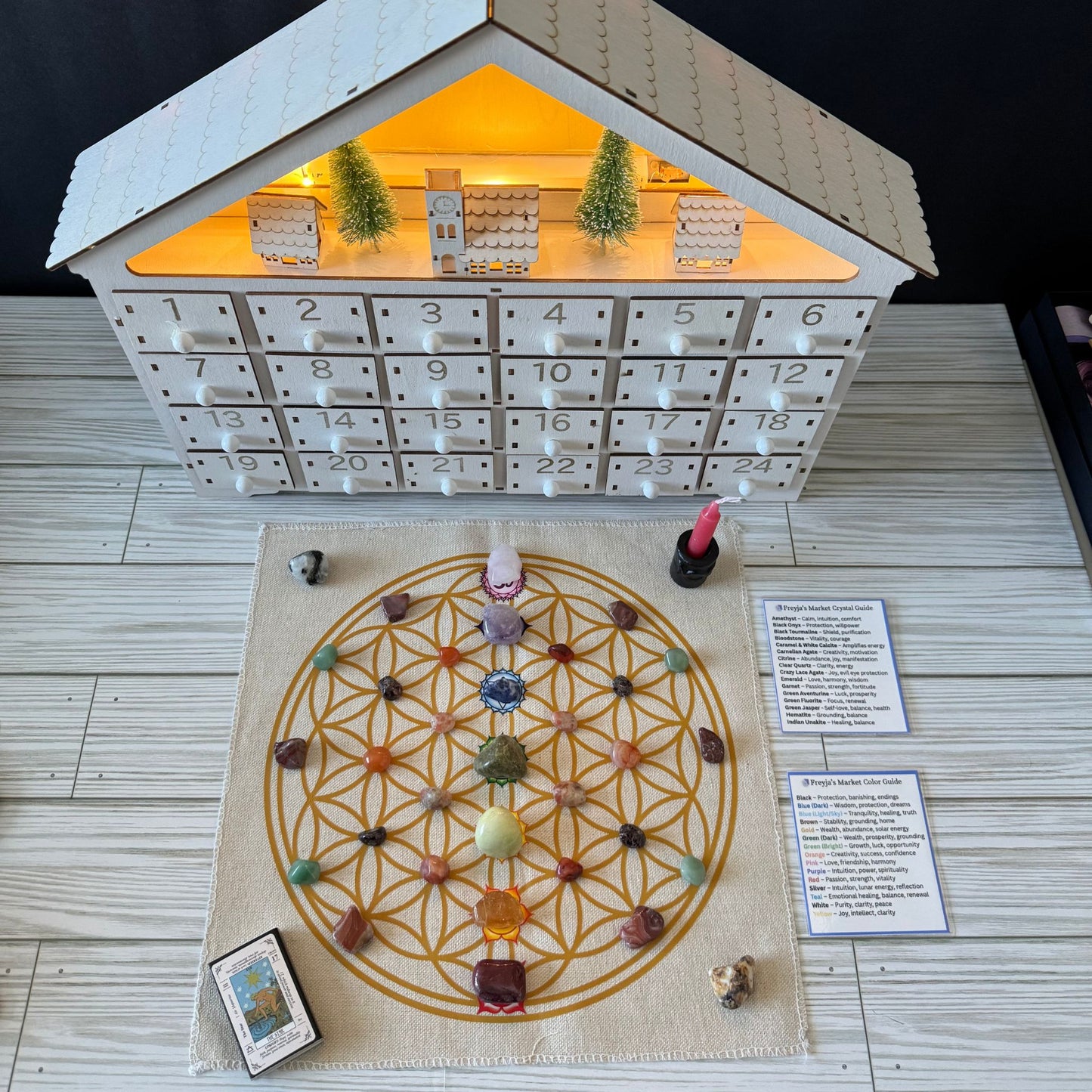 Winter Crystals, Candles & Herbs Advent Calendar for Daily Magic