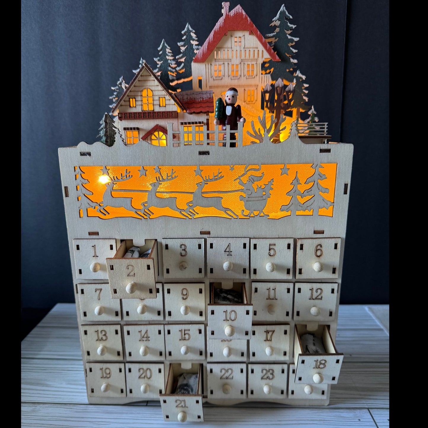 LED Reindeer Crystal Advent Calendar for a Witchy Christmas or Yule