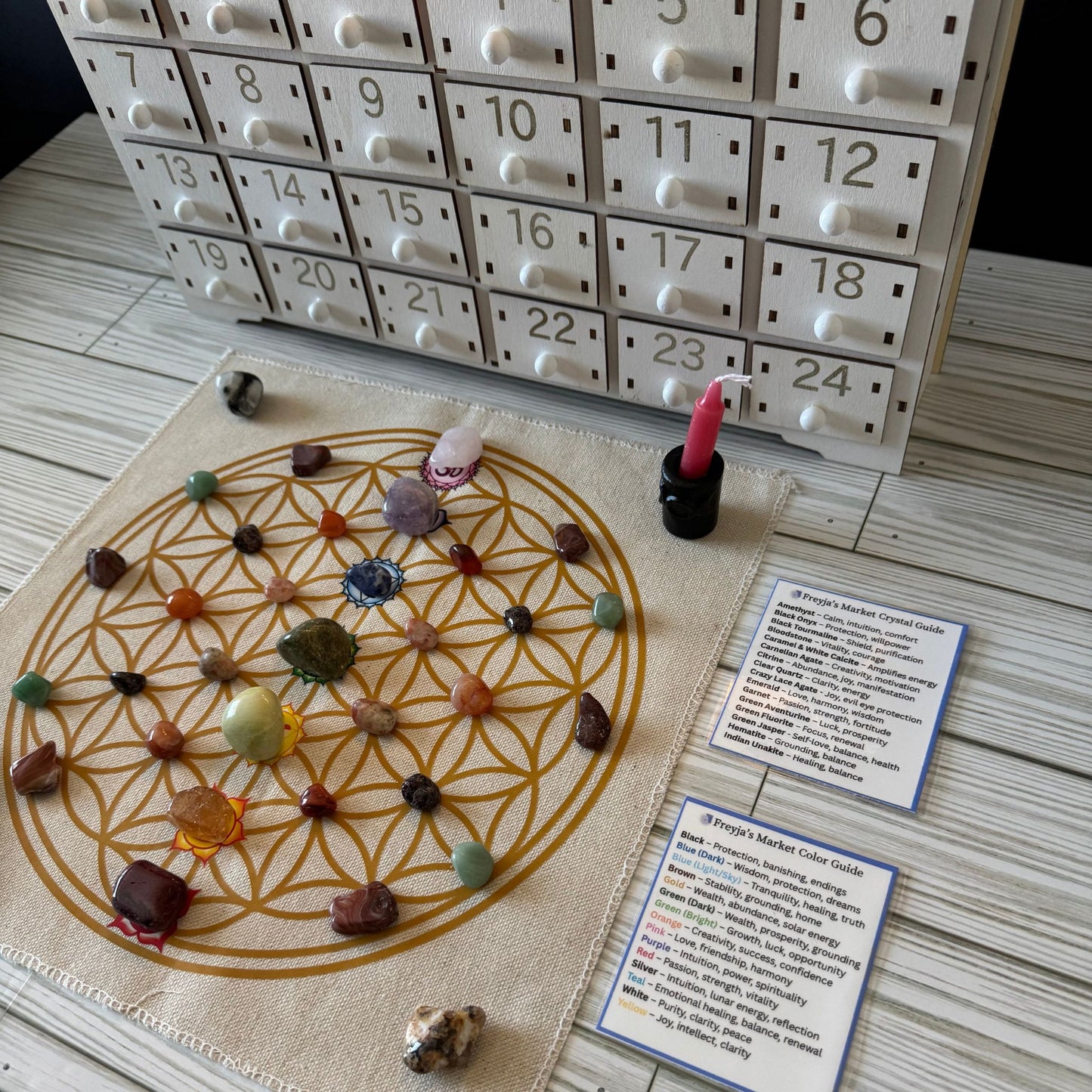Winter Crystals, Candles & Herbs Advent Calendar for Daily Magic