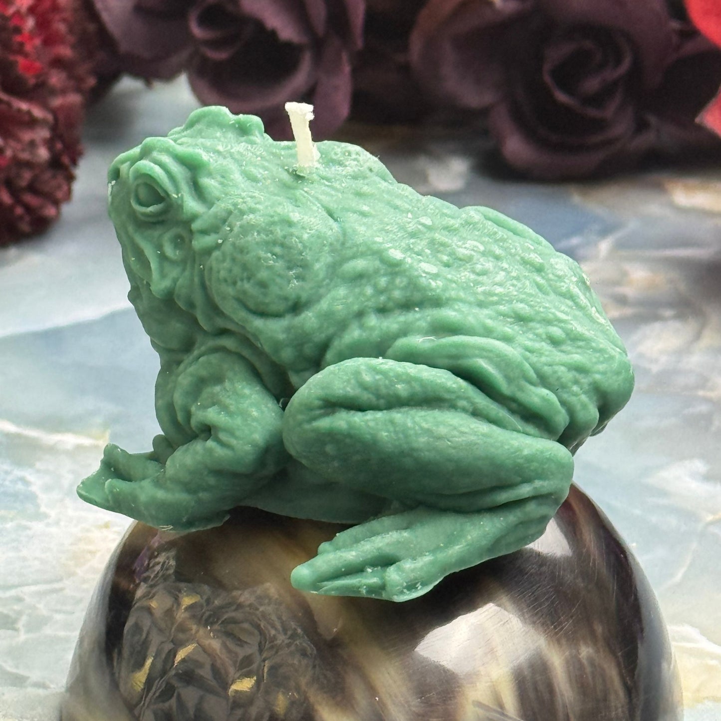 Regal Green Frog Candle