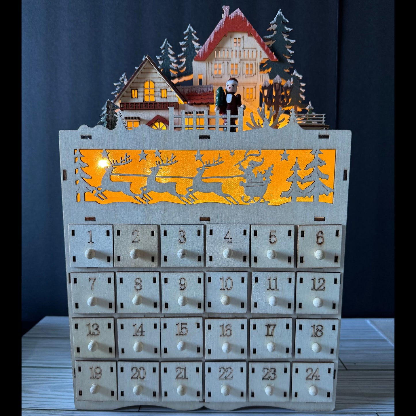 LED Reindeer Crystal Advent Calendar for a Witchy Christmas or Yule