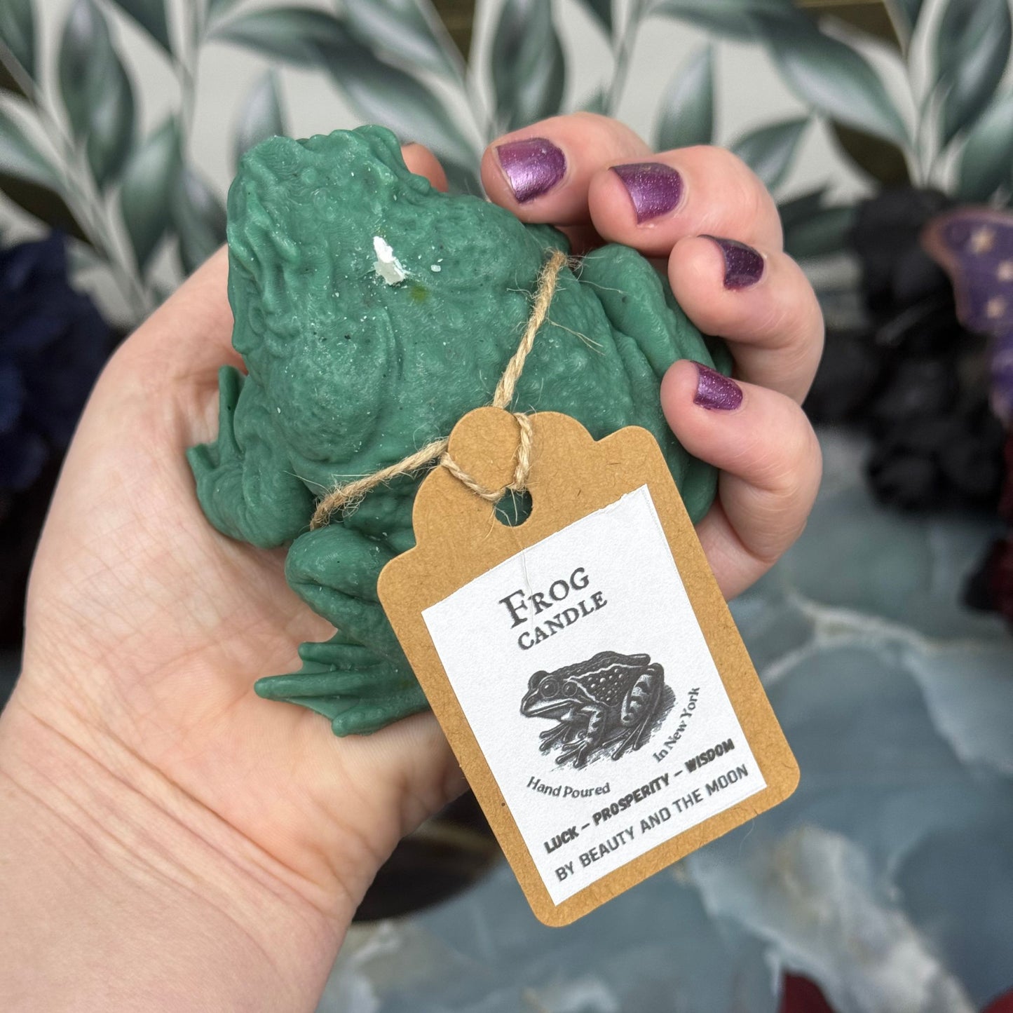 Regal Green Frog Candle