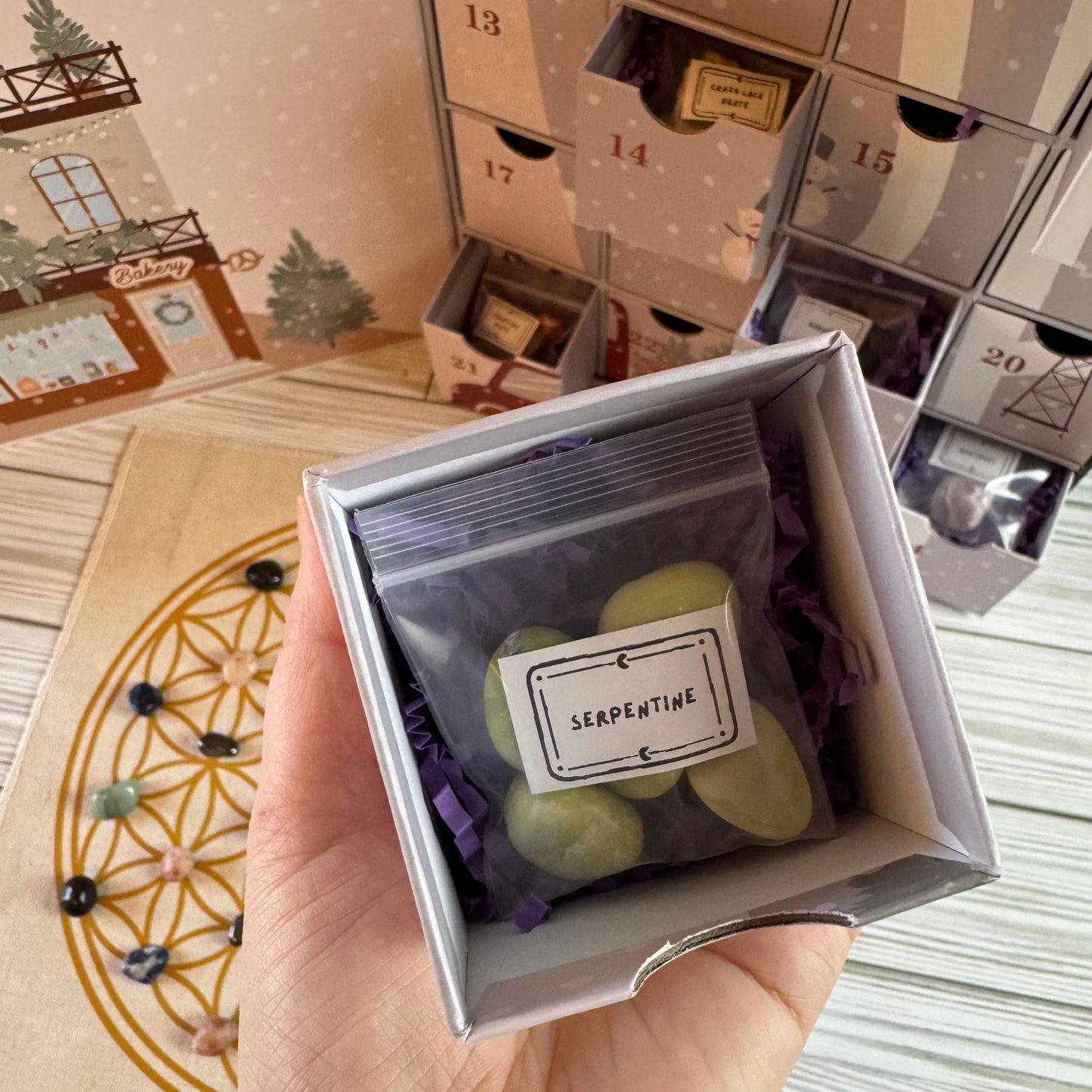 Christmas Crystal Grid Advent Calendar with Surprises