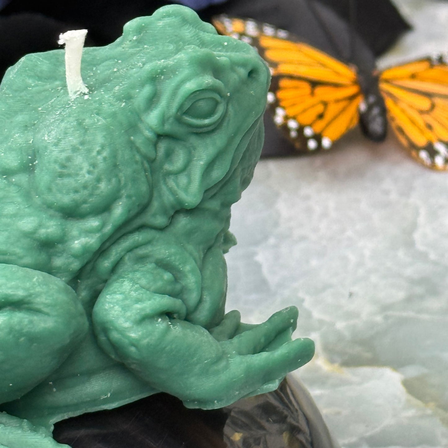 Regal Green Frog Candle