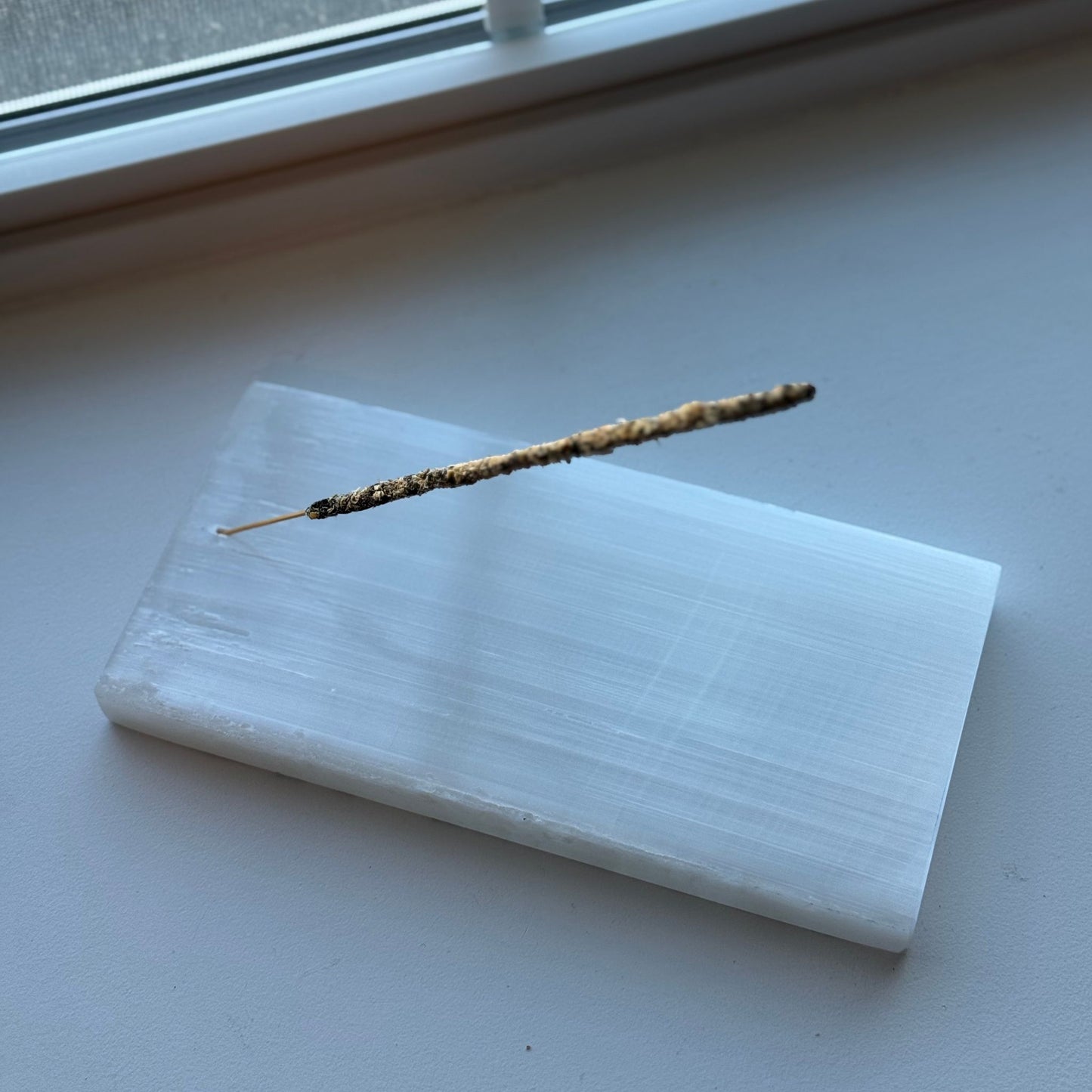 Selenite Slab (with incense hole)