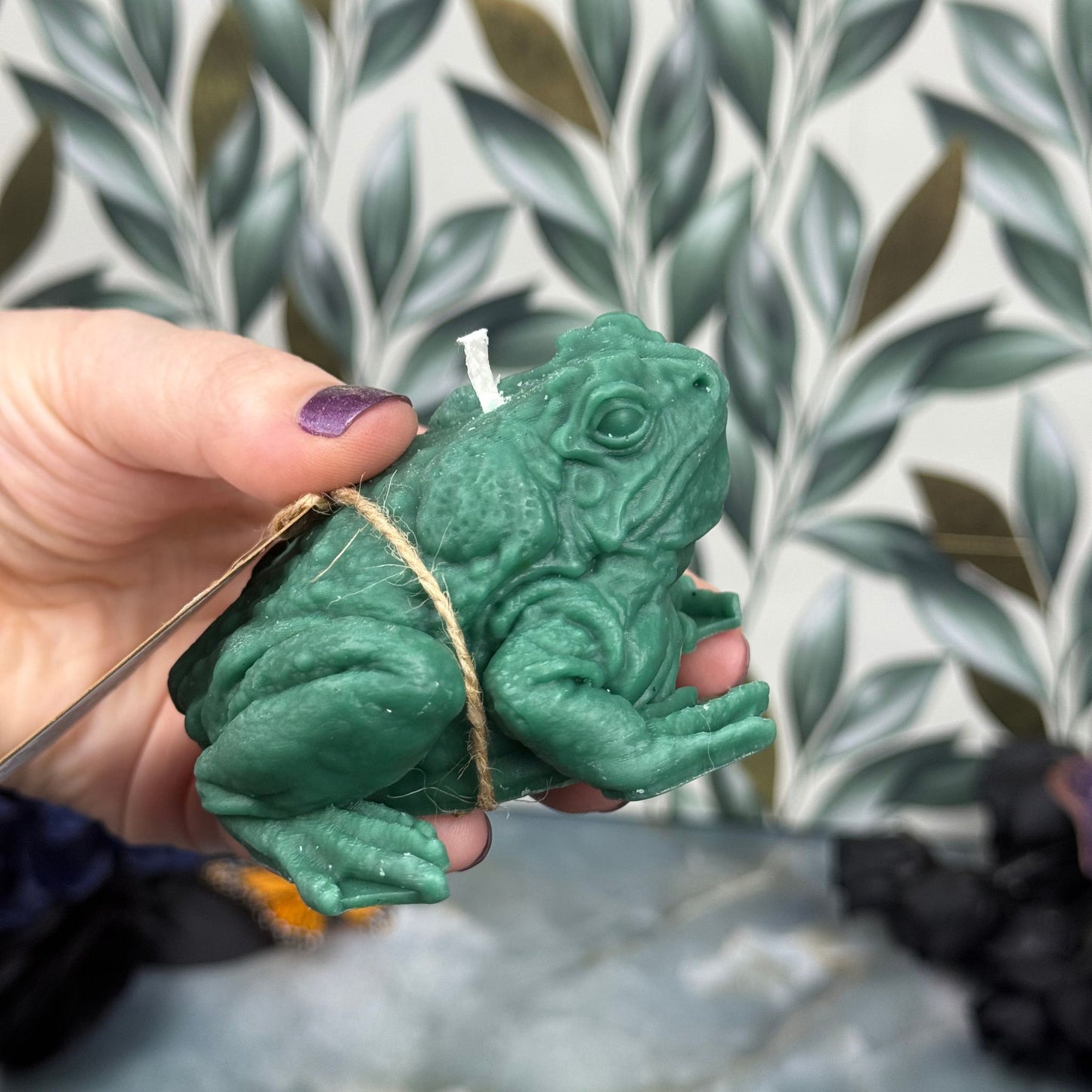 Regal Green Frog Candle