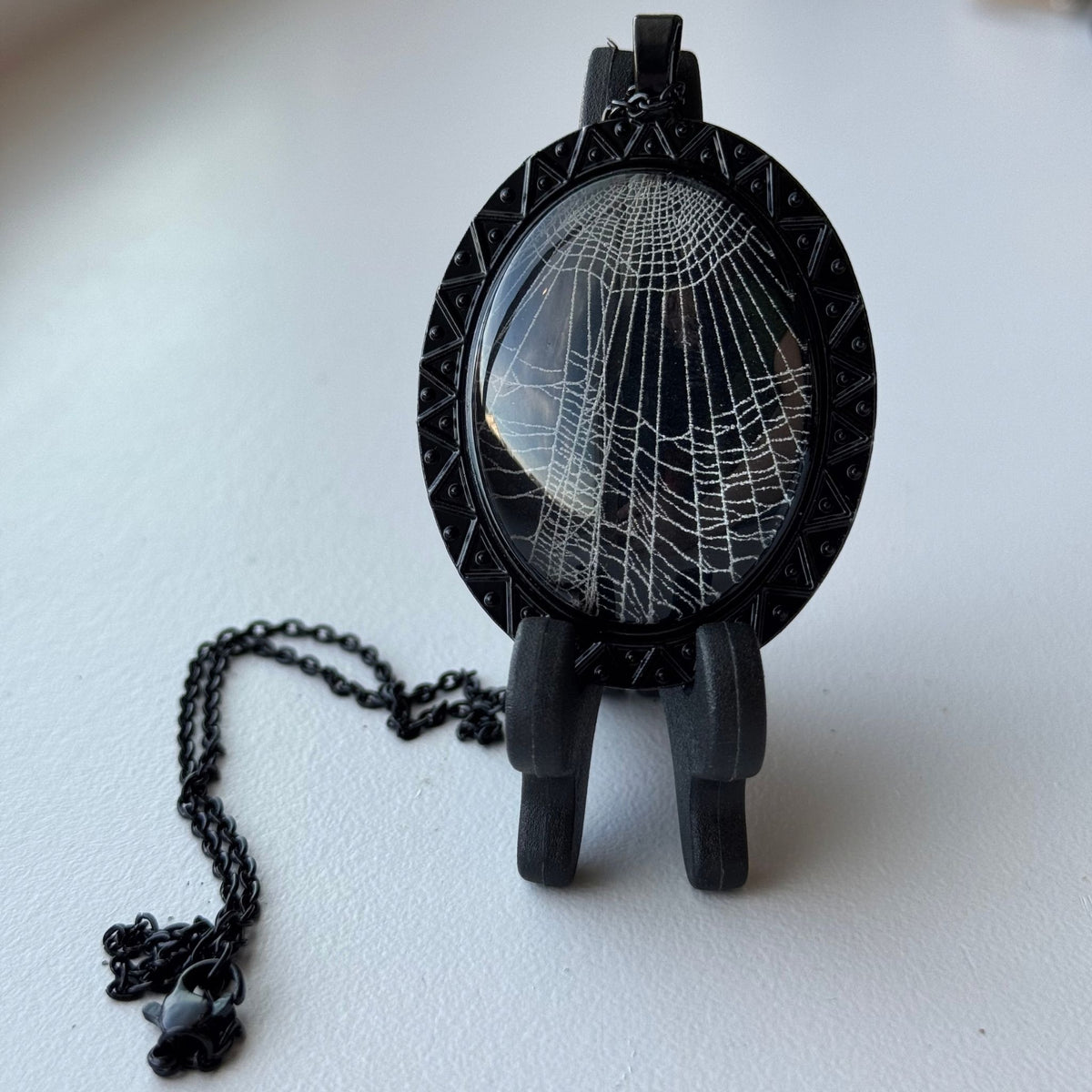 Real Spider Web Cabochon Necklace - Opt. A