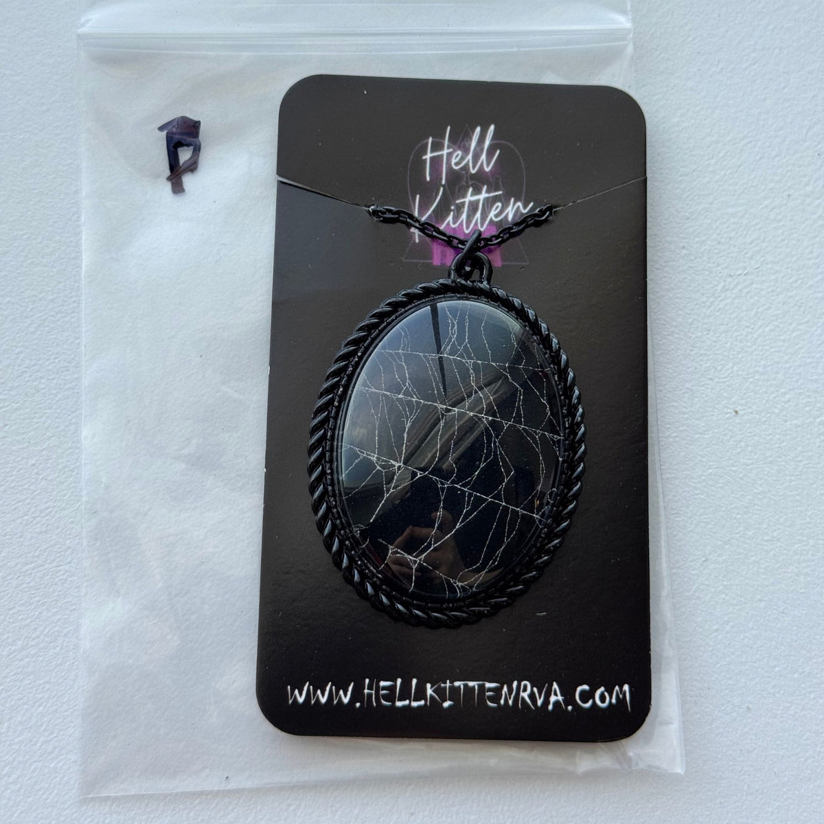 Real Spider Web Cabochon Necklace - Opt. B
