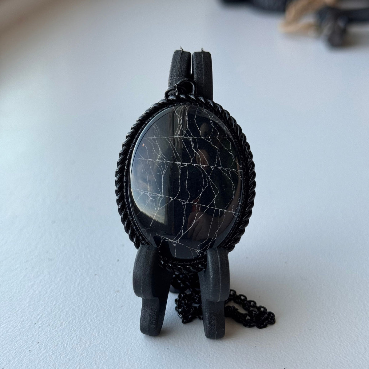Real Spider Web Cabochon Necklace - Opt. B
