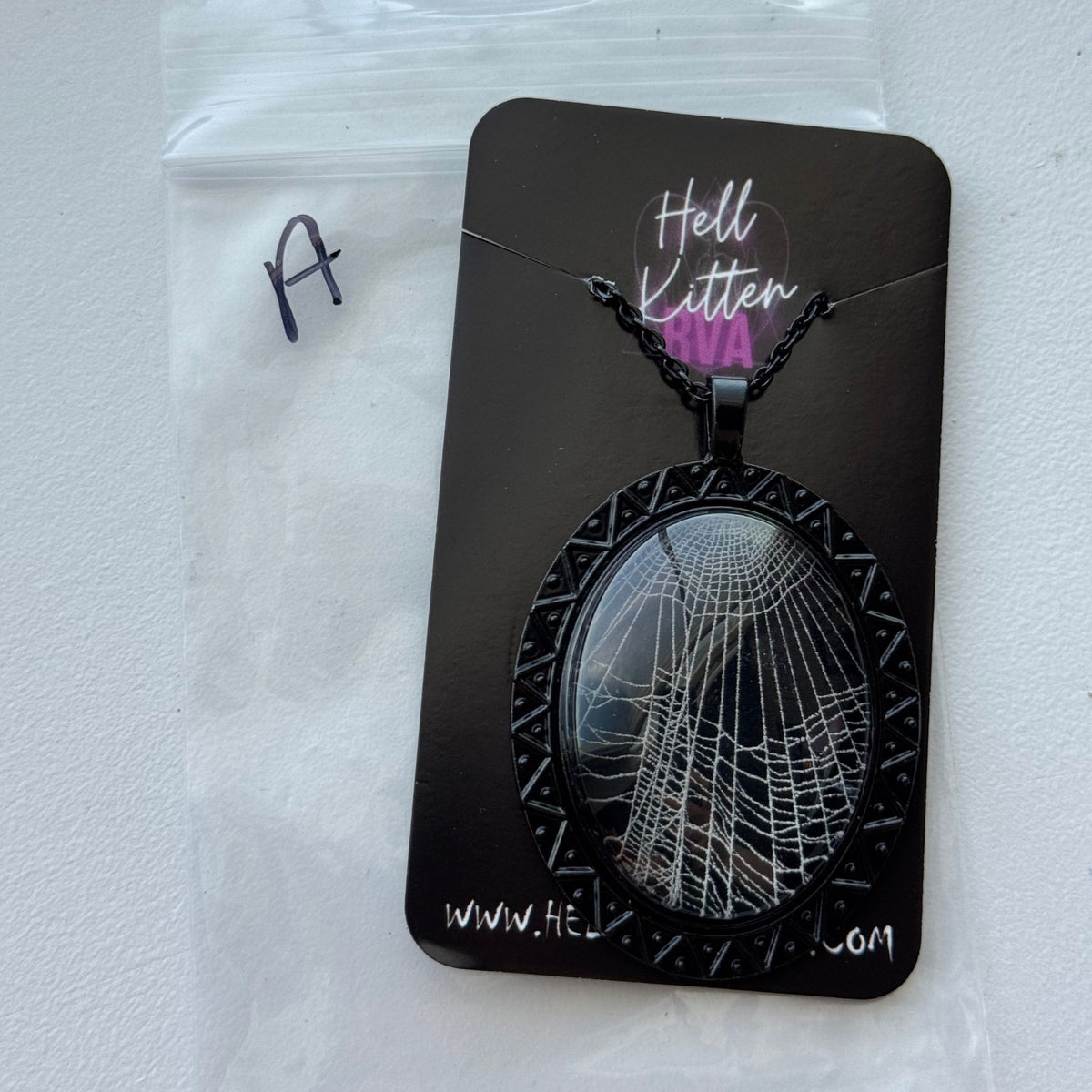 Real Spider Web Cabochon Necklace - Opt. A