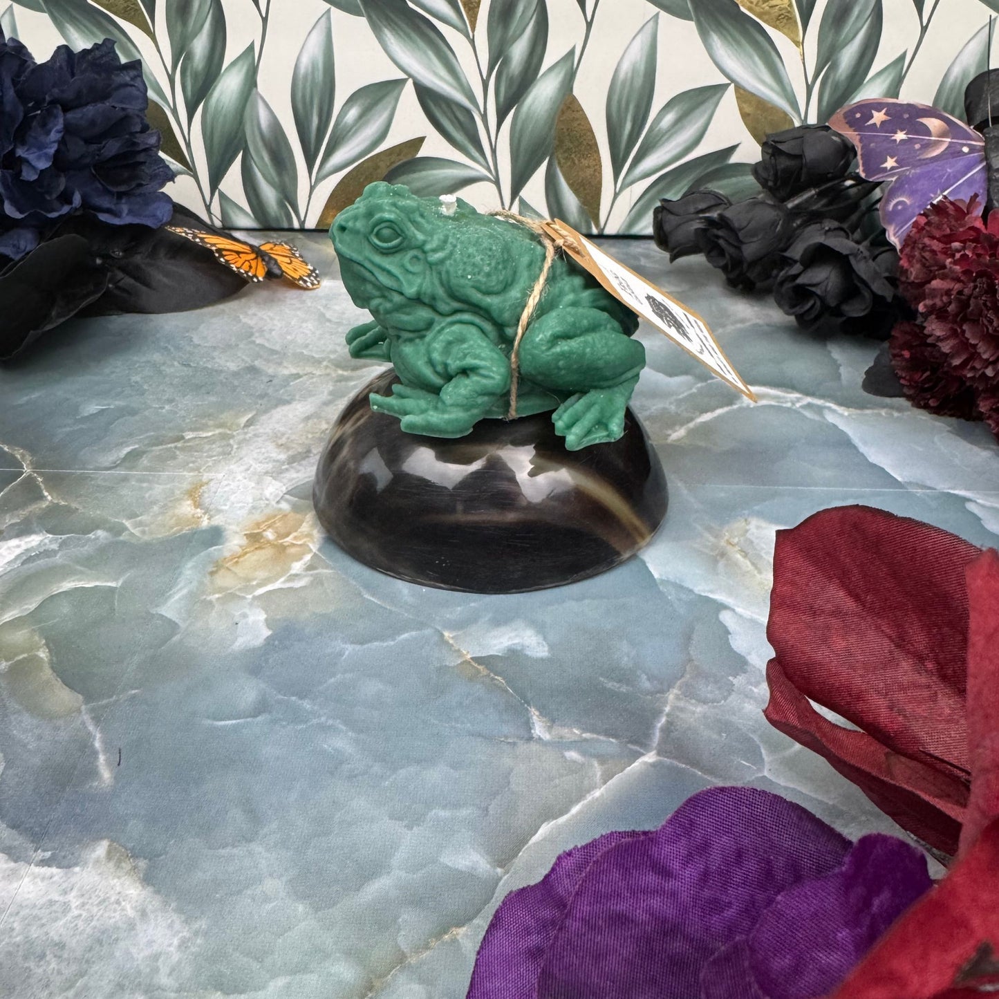 Regal Green Frog Candle