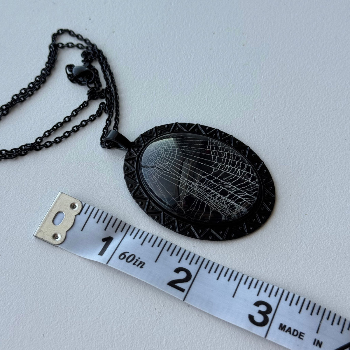 Real Spider Web Cabochon Necklace - Opt. A