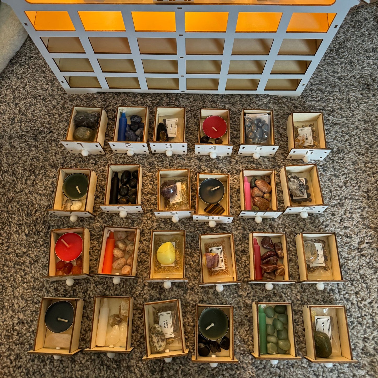 Winter Crystals, Candles & Herbs Advent Calendar for Daily Magic