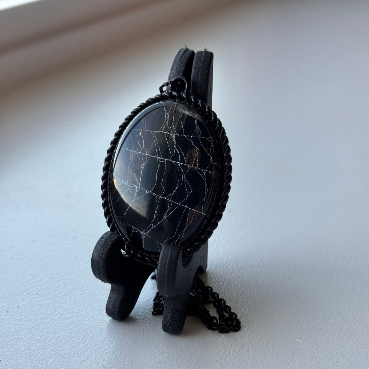 Real Spider Web Cabochon Necklace - Opt. B