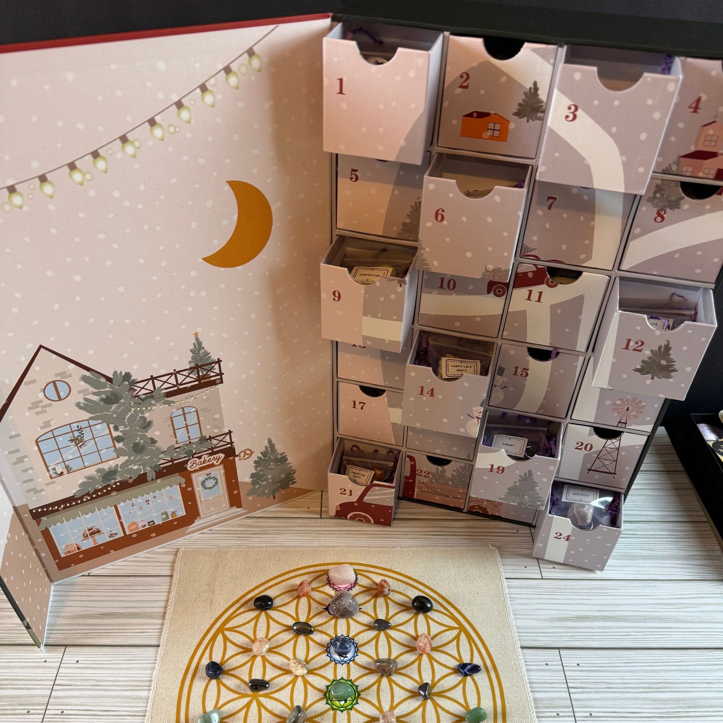 Christmas Crystal Grid Advent Calendar with Surprises
