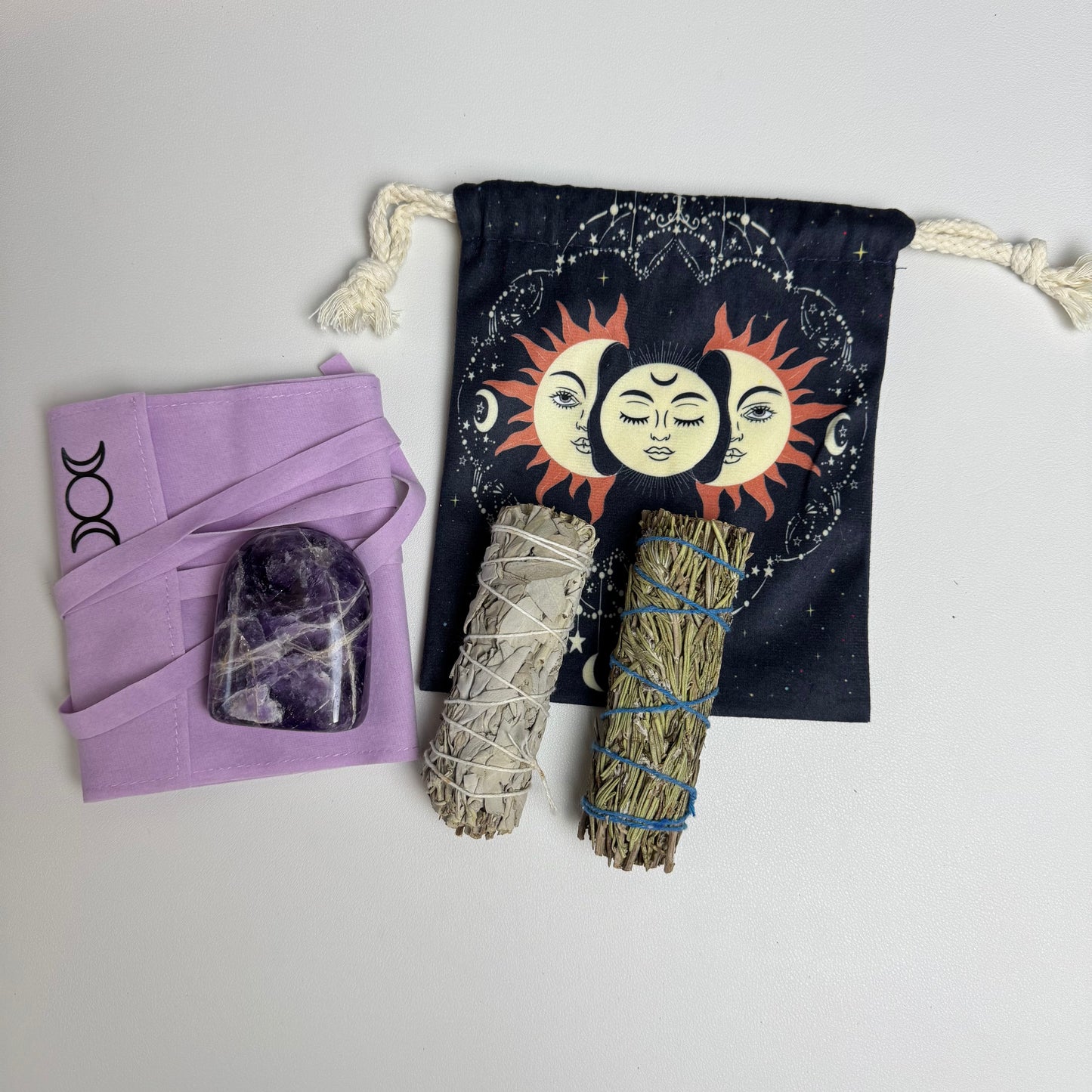 Chevron Amethyst Free Form Gift Set