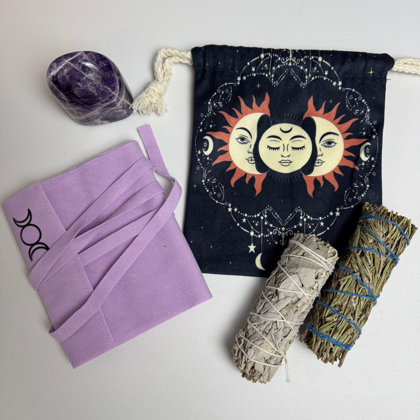 Chevron Amethyst Free Form Gift Set