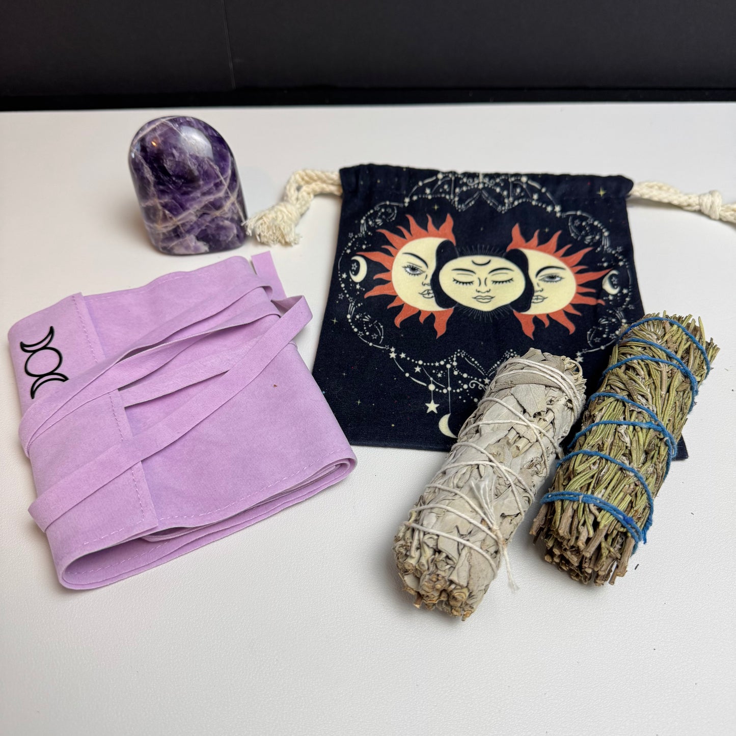 Chevron Amethyst Free Form Gift Set