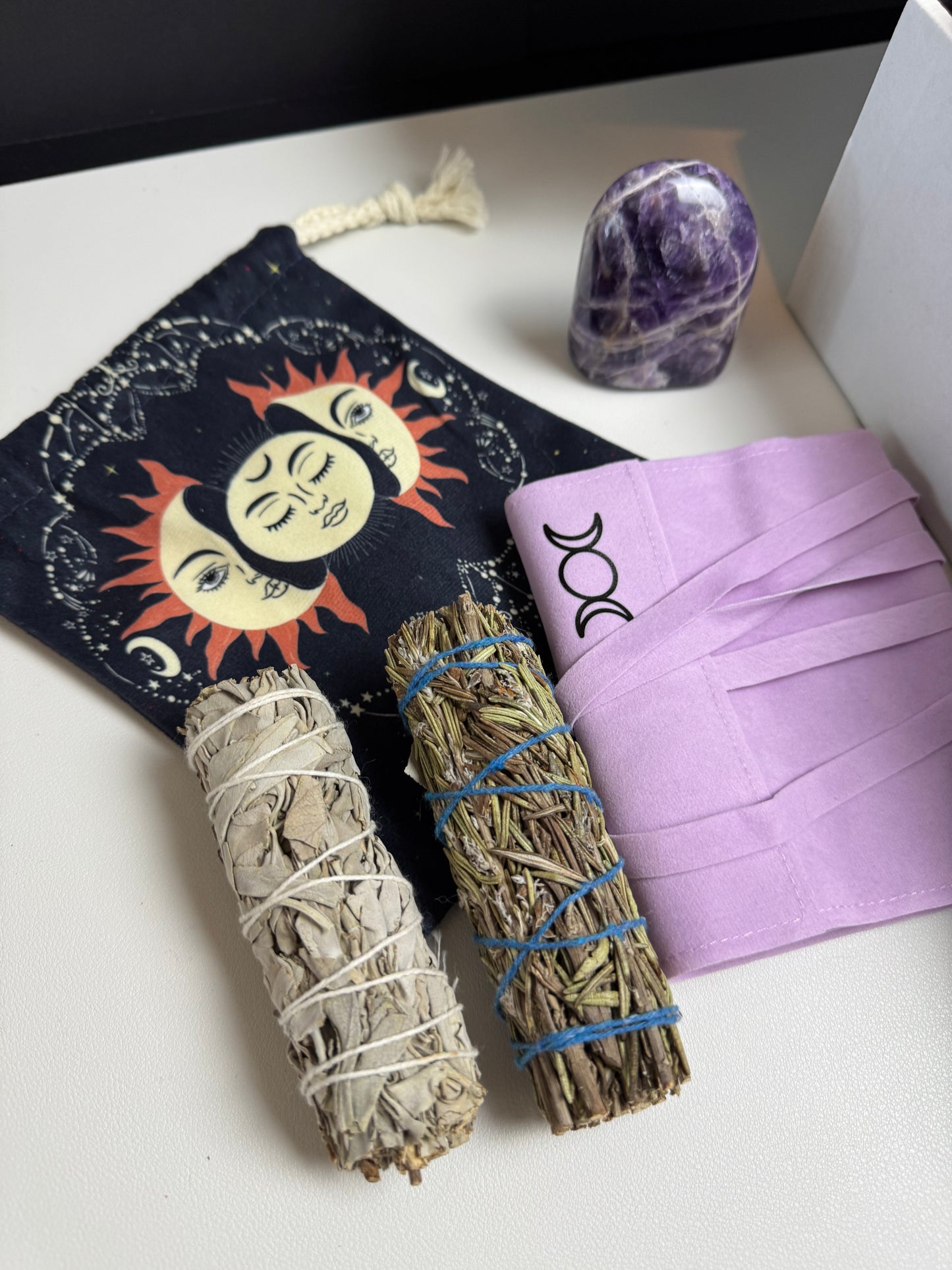 Chevron Amethyst Free Form Gift Set