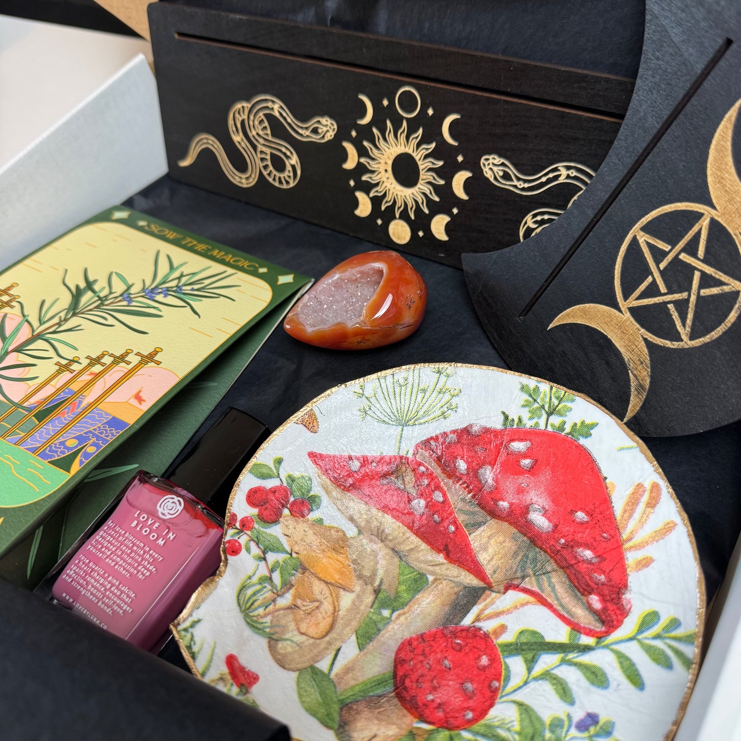 Druzy Banded Carnelian Egg Care Package - Opt. 1