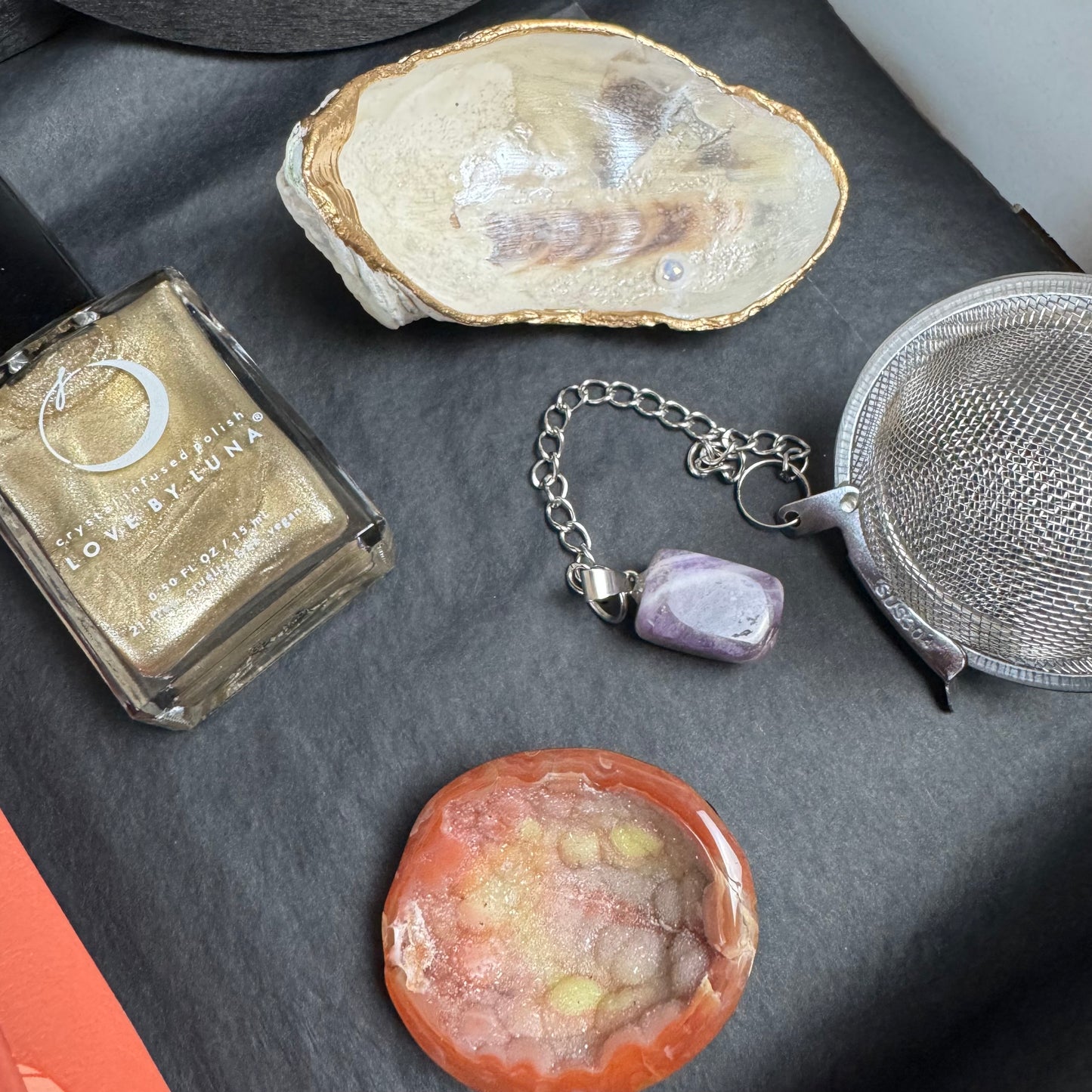 Druzy Banded Carnelian Egg Care Package - Opt. 2