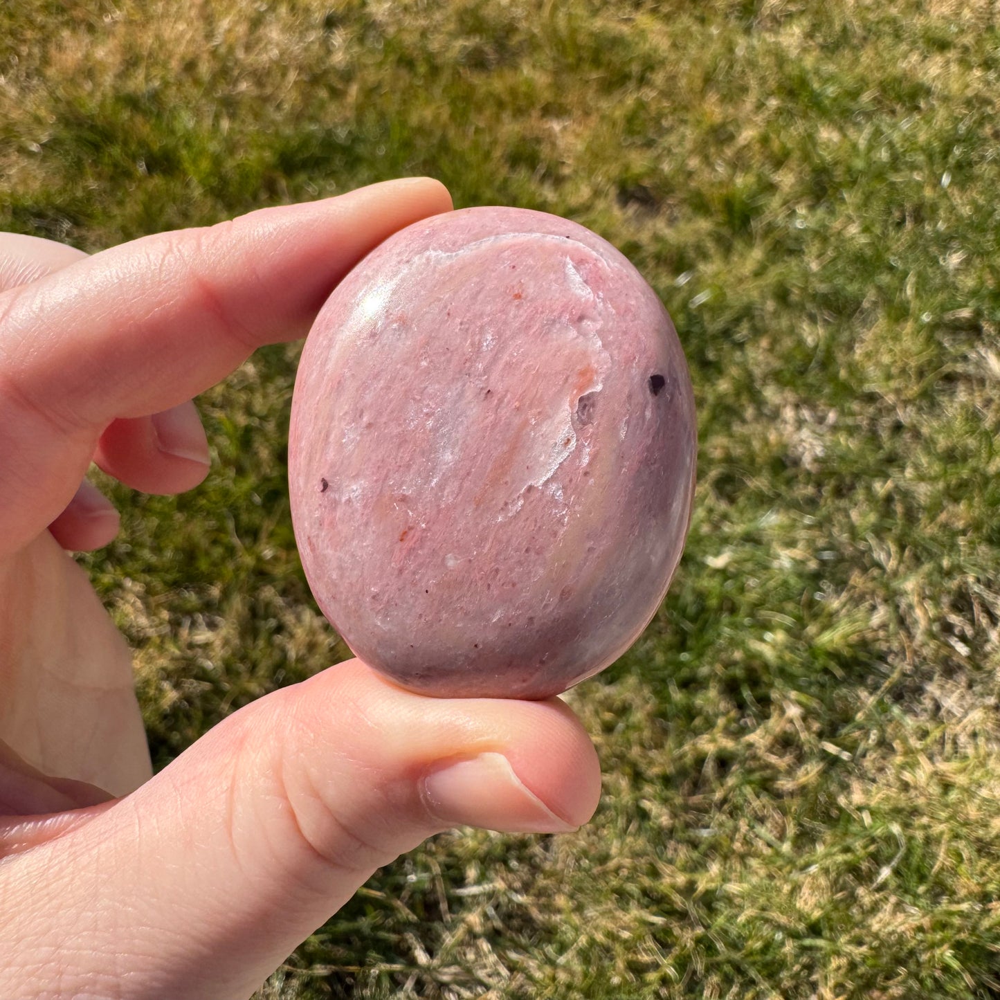 Pink Opal Palm Stone Pillow (Africa)
