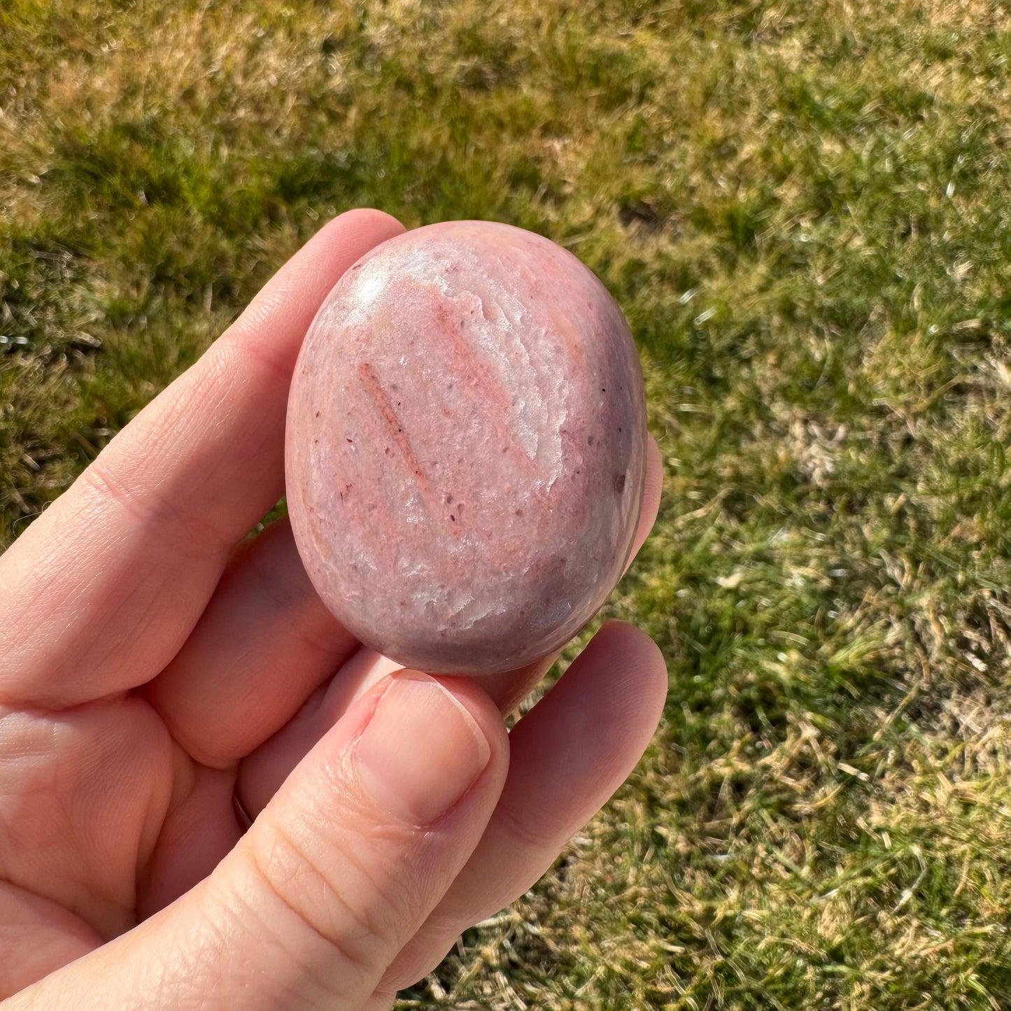 Pink Opal Palm Stone Pillow (Africa)