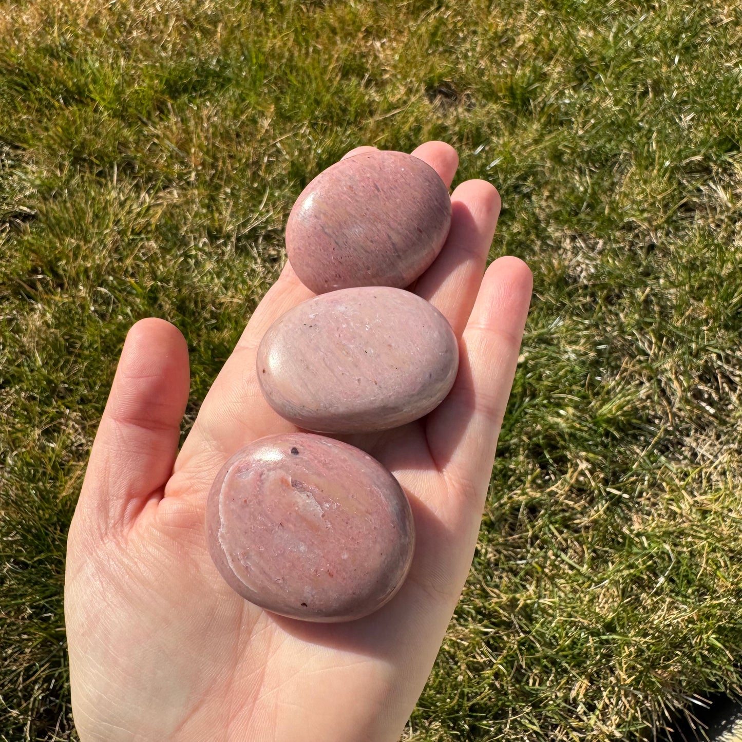 Pink Opal Palm Stone Pillow (Africa)