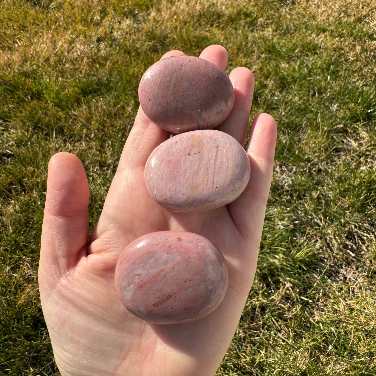 Pink Opal Palm Stone Pillow (Africa)