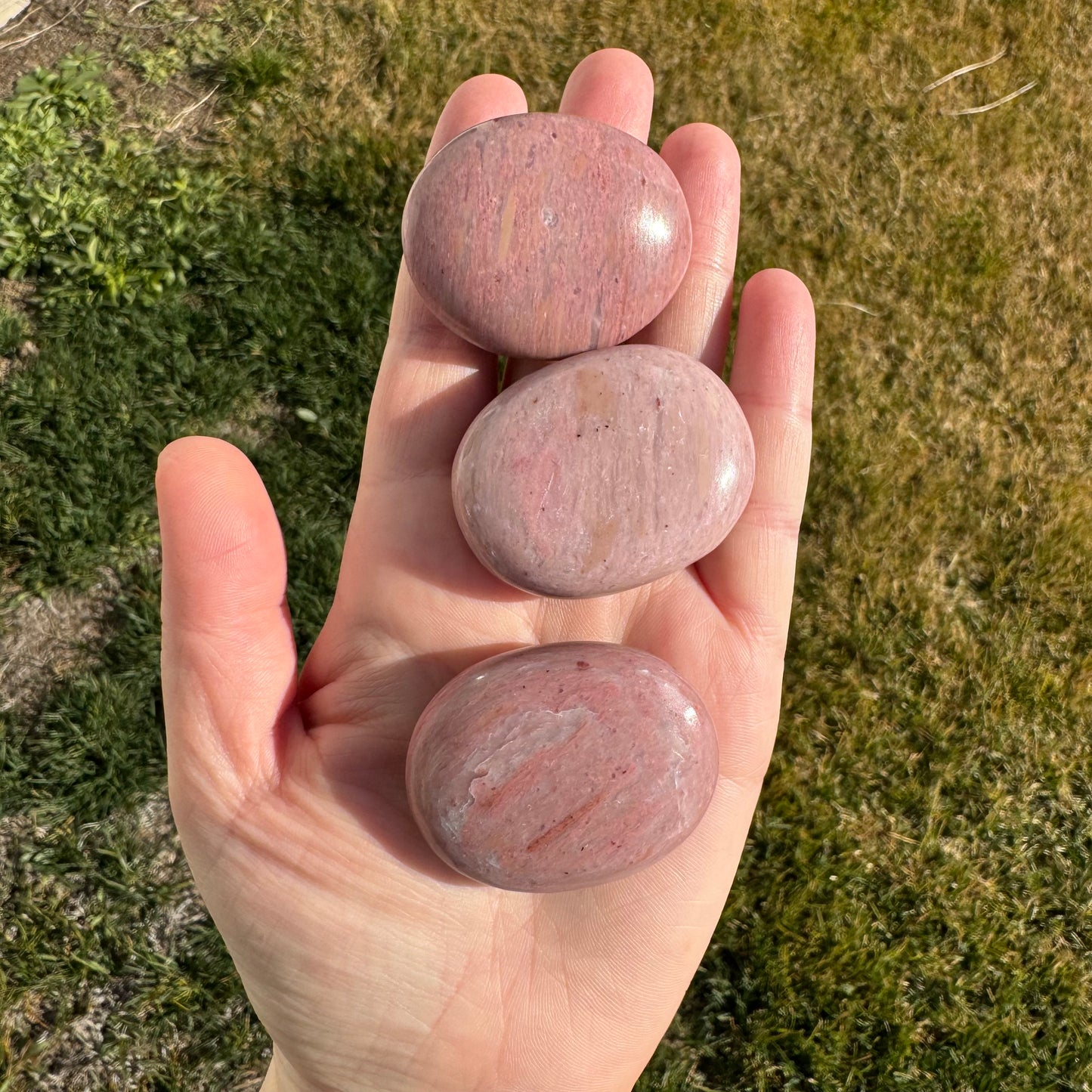 Pink Opal Palm Stone Pillow (Africa)