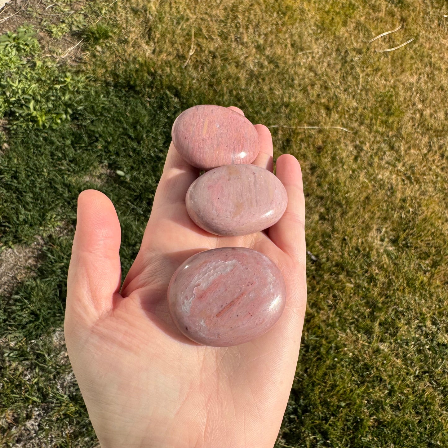 Pink Opal Palm Stone Pillow (Africa)