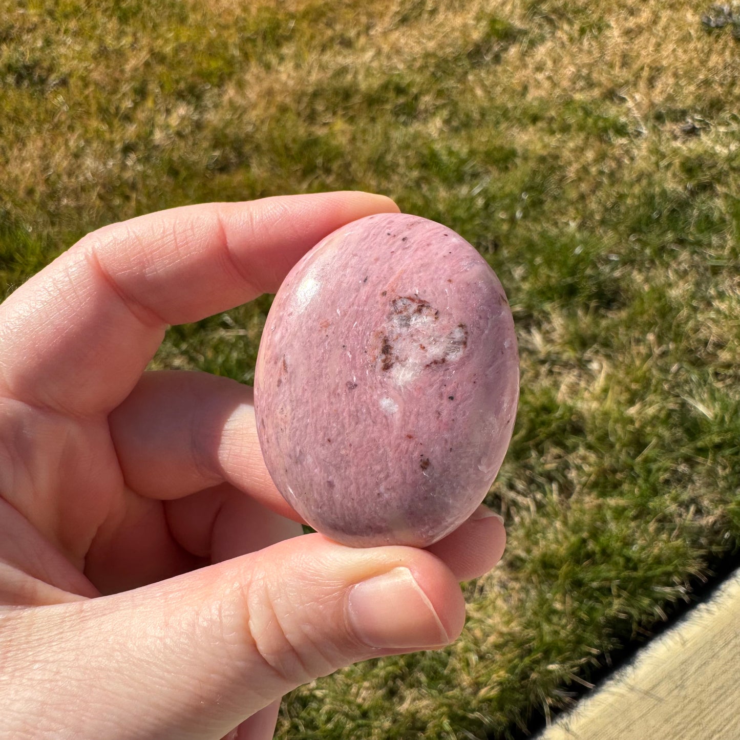 Pink Opal Palm Stone Pillow (Africa)