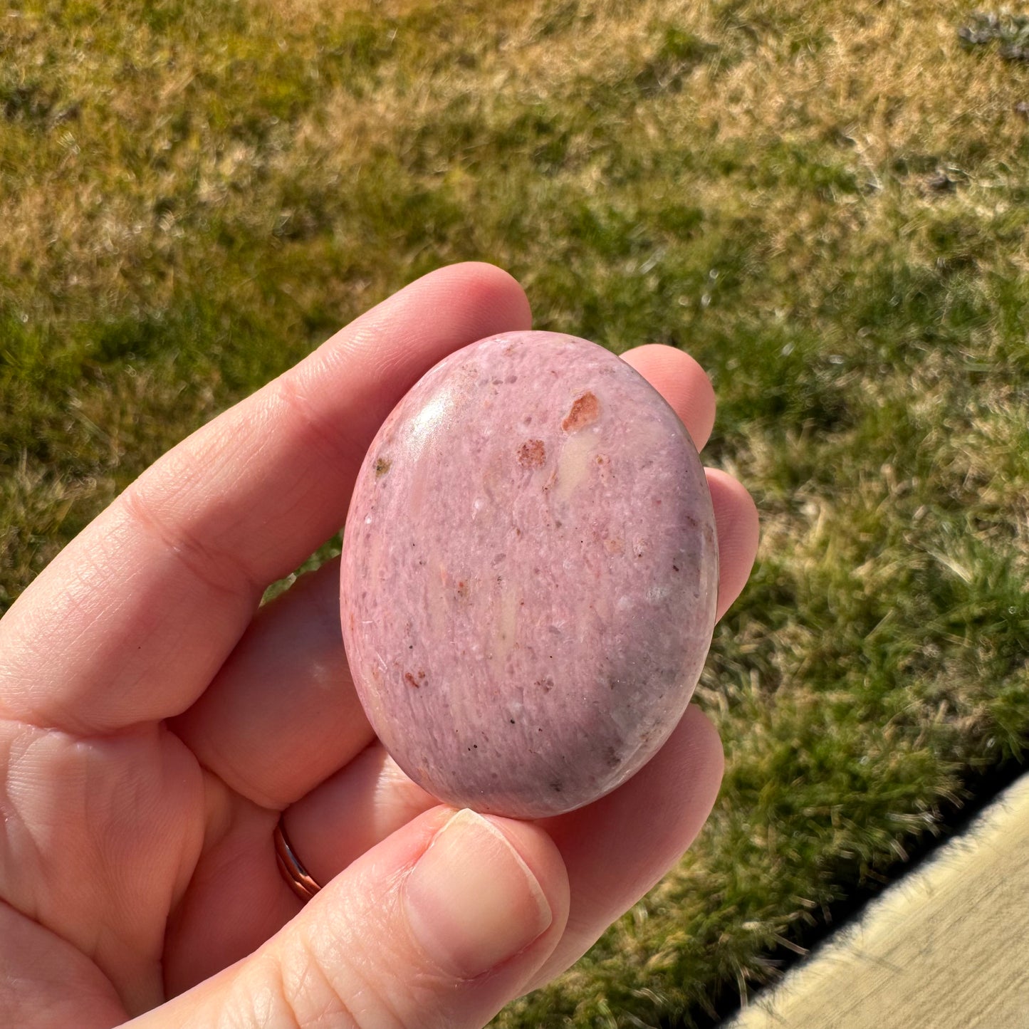 Pink Opal Palm Stone Pillow (Africa)