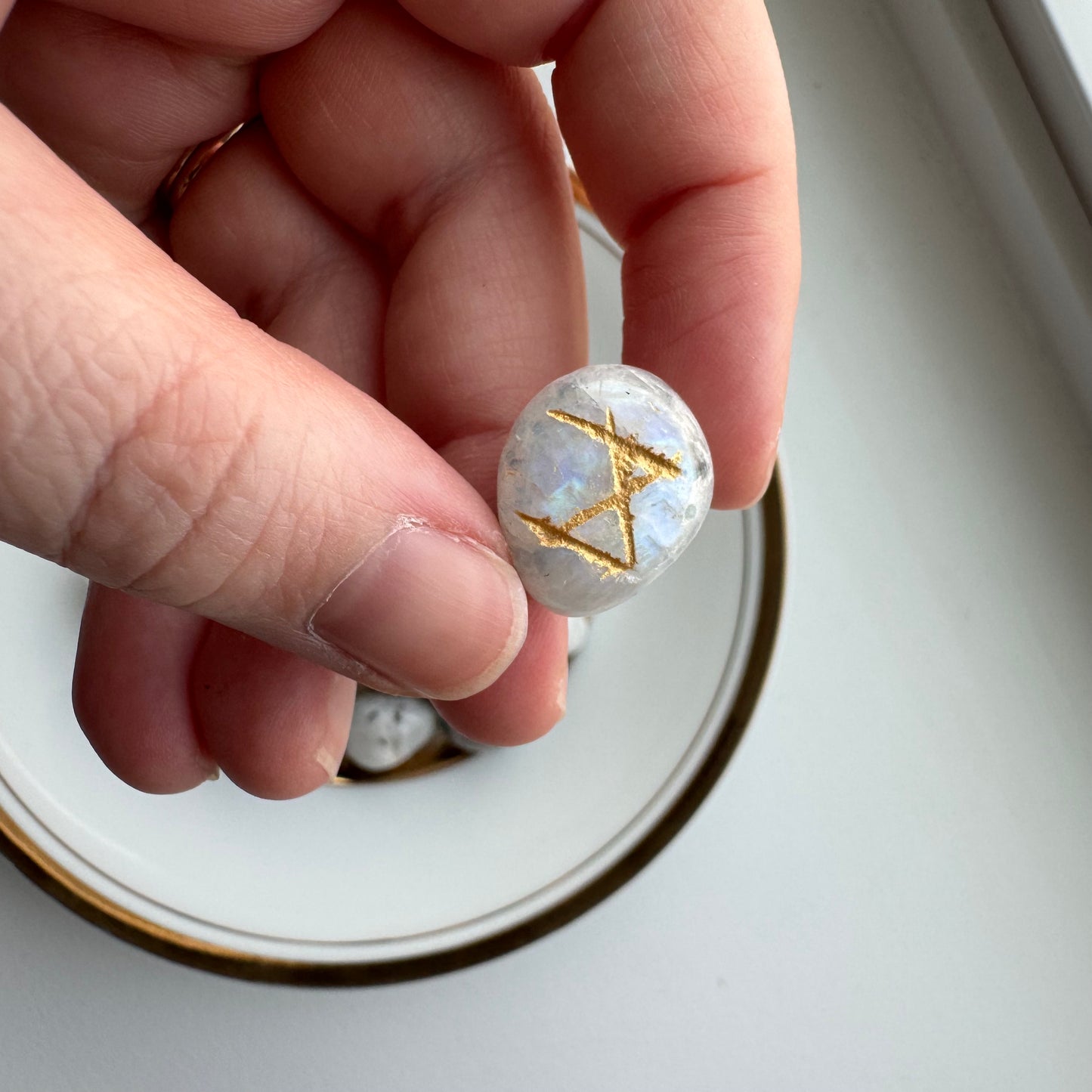 Rainbow Moonstone | One Intuitively Chosen Rune Stone