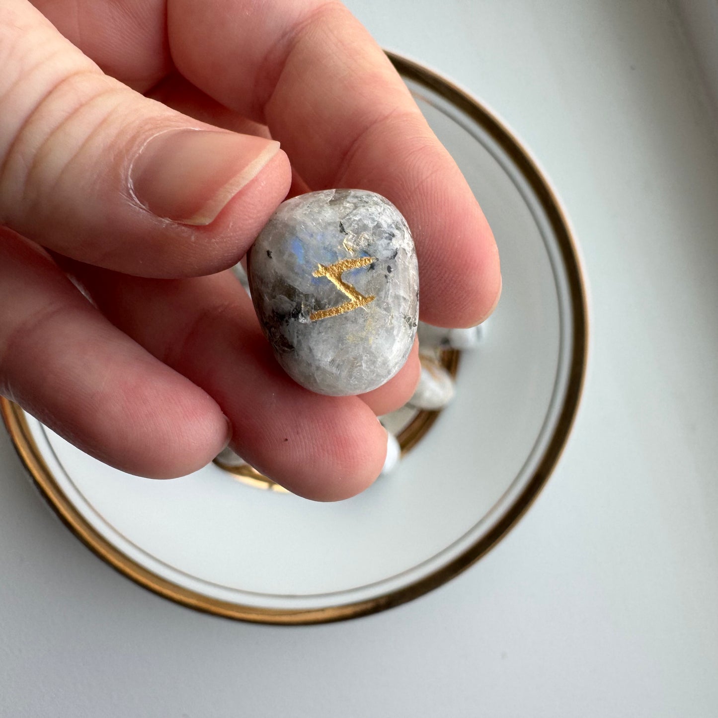 Rainbow Moonstone | One Intuitively Chosen Rune Stone